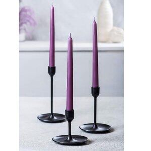 10 Dinner Taper Candles 10 Inch Unscented Tall Dripless Candlesticks, Purple